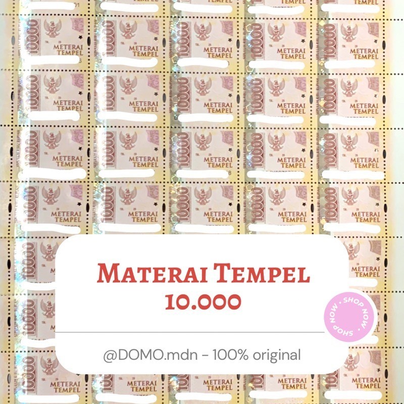 MATERAI TEMPEL ASLI 10000 PERURI KANTOR POS INDONESIA 10.000 6000 3000 sepuluh ribu   TERMURAH.   TE