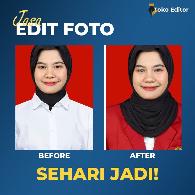 JASA EDIT PAS FOTO PRO/EDIT FOTO LAMARAN KERJA/EDIT FOTO GANTI JAZ/EDIT FOTO GANTU KEMEJA/BLAZER/ ED