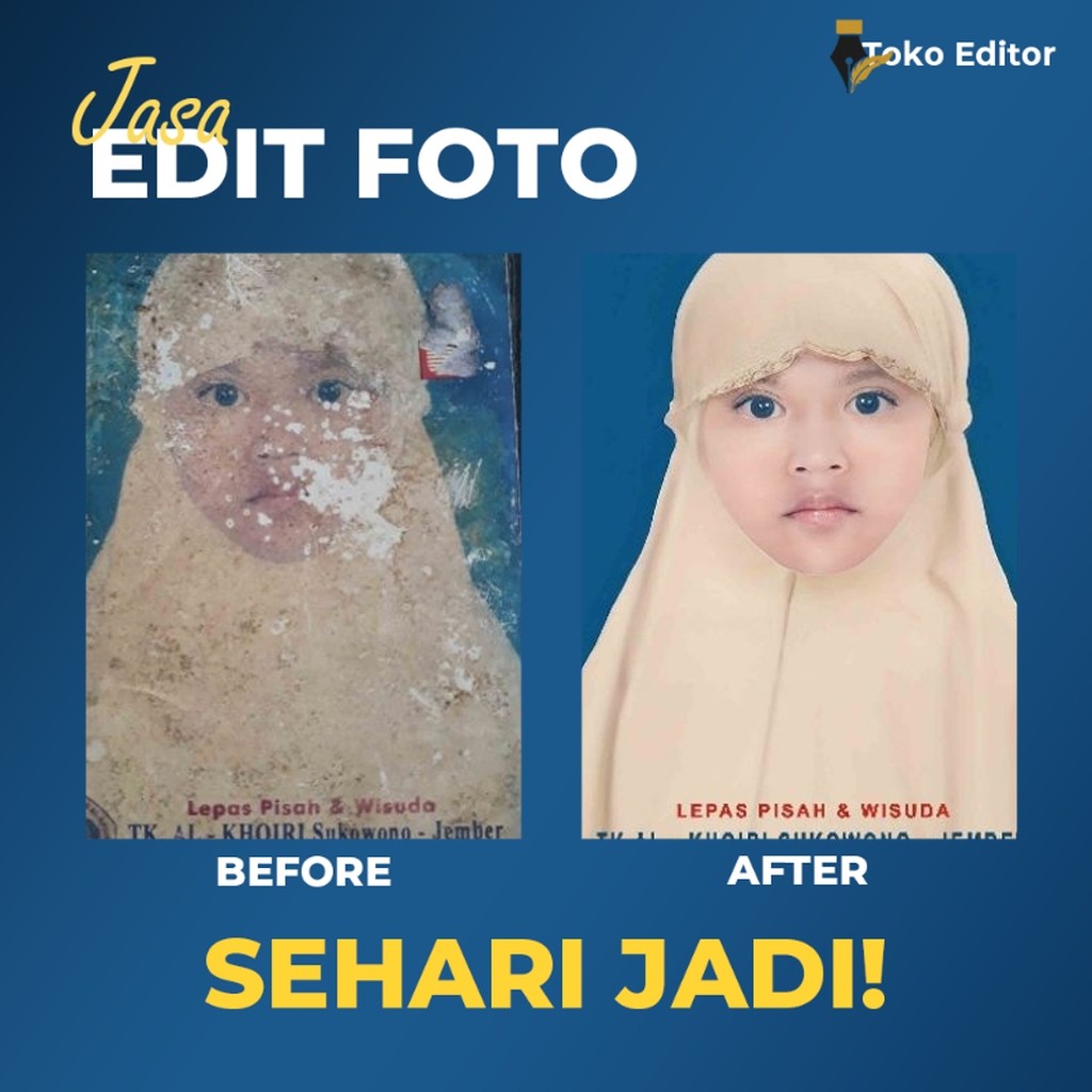 PROFESIONAL EDITING RESTORASI FOTO JADUL/RESTORASI FOTO RUSAK/RESTORASI FOTO BLUR/RESTORASI FOTO LAW