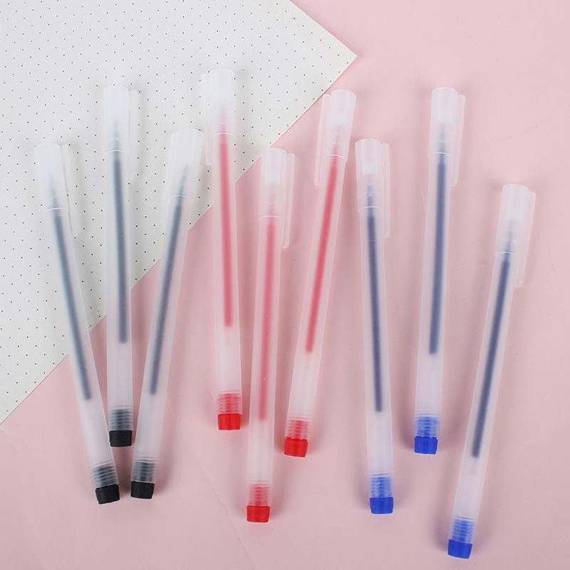 

Pulpen Gel Doff 0.5mm Pena Gel Motif Polos Simple Pulpen Gel Hitam Merah Biru