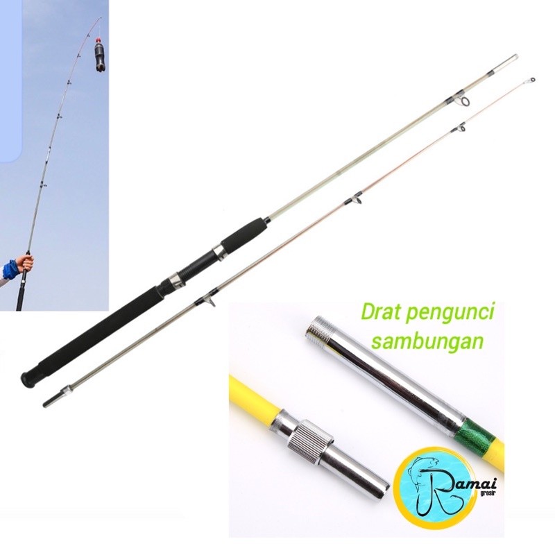 JORAN SPINNING FIBER SAMBUNG DUA DRAT PENGUNCI SAMBUNGAN KUAT 120 165 180 MAX DRAG 6KG