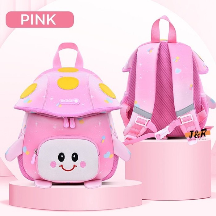 Tas Ransel Anak 3D Motif Jamur - Pink