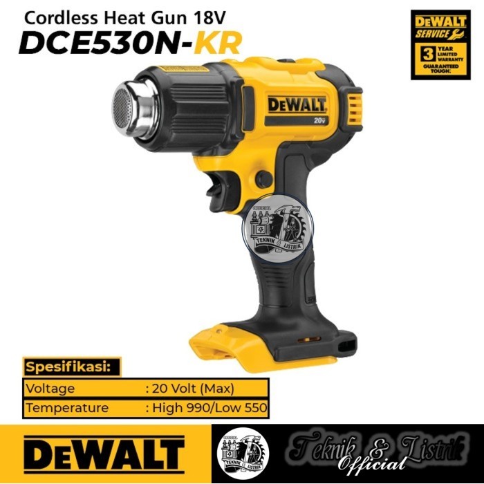 Dewalt DCE530N Cordless Heat Gun Pemanas Baterai 20V (Unit Only)