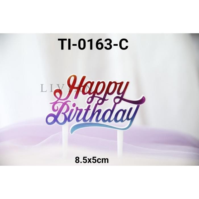 

lv GR-TI-0163 Cake topper hiasan kue tulisan happy birthday ulang tahun - TI-0163-D HIJAU