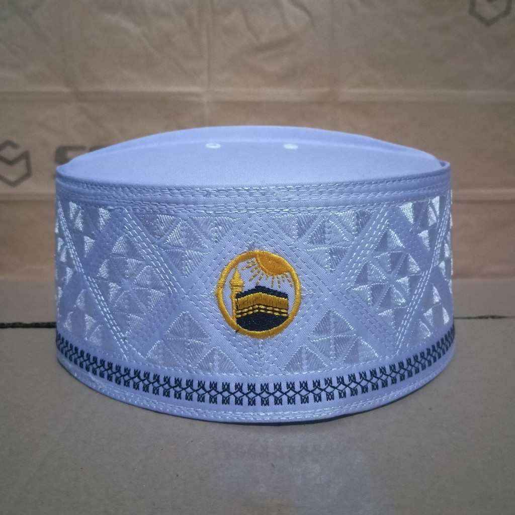 Peci putih songkok asagofah logo ka'bah premium