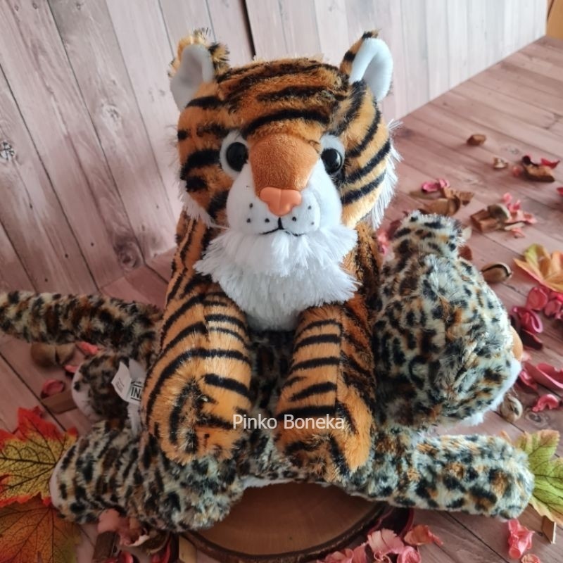 Boneka Hewan Tiger Leopard Lion Singa Harimau Ukuran Besar L Bulu Halus