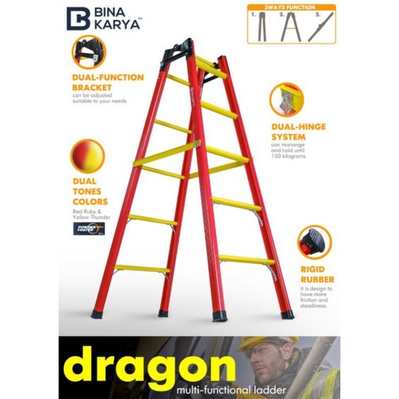 Tangga Lipat Alumunium Dragon Merk Bina Karya *
