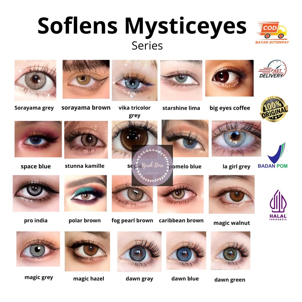 Softlens Mysticeyes Series | Sorayama Grey | Sorayama Brown | Vika Tricolor Grey | Starshine Lima