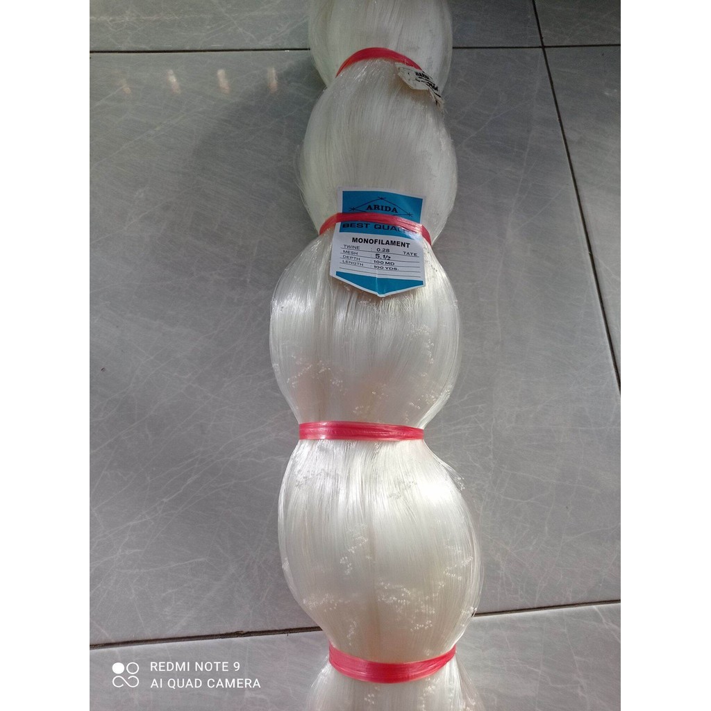 5½ inchi jaring arida senar 0.28 100md/100yds tate Jaring Ikan Arida Jaring Pukat Arida Jaring Ikan 