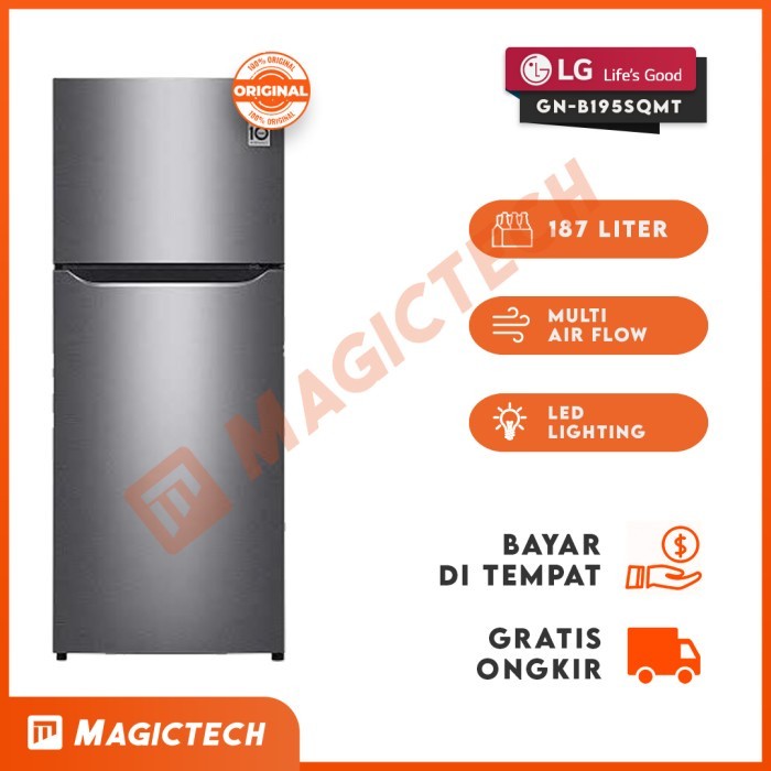 KULKAS LG 2 PINTU GN-B195SQMT INVERTER SILVER 187 LITER