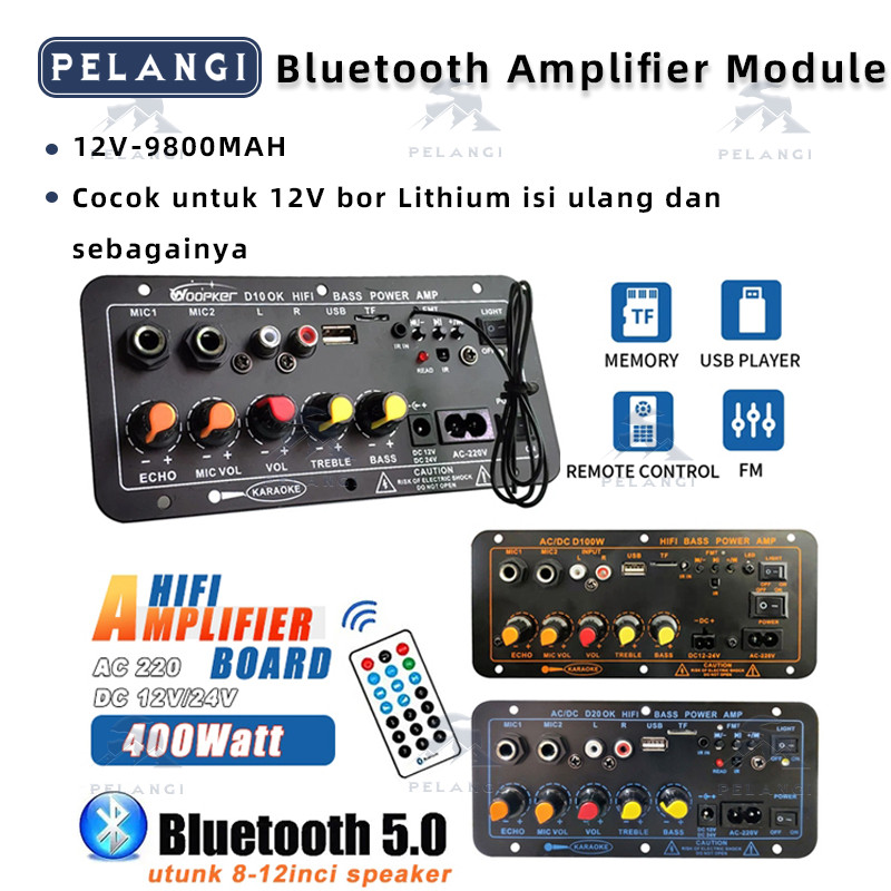 400W Bluetooth Amplifier Board 220V 12V 24V Digital Bluetooth Amplifier Amplifier Stereo Mendukung U