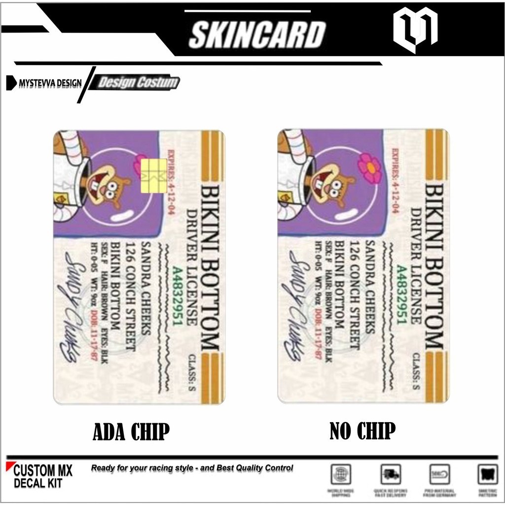 Sticker Kartu Atm Skin Card motif - Bikini Bottom Stiker BCA Mandiri Bri Bni Debit Credit Emoney, Fl