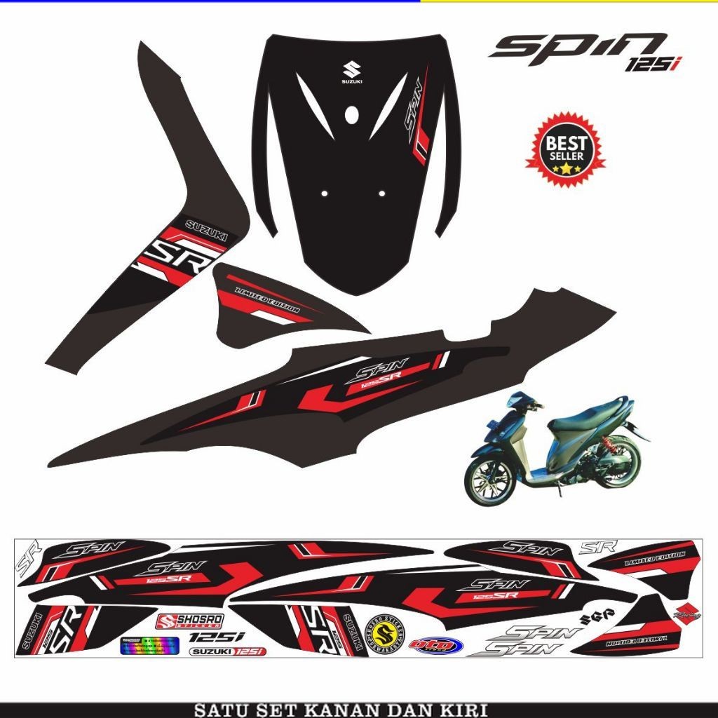 POLET STRIPING SPIN 125 STRIPING STIKER SPIN 125 / STICKER / STRIPING SUZUKI SPIN POLET