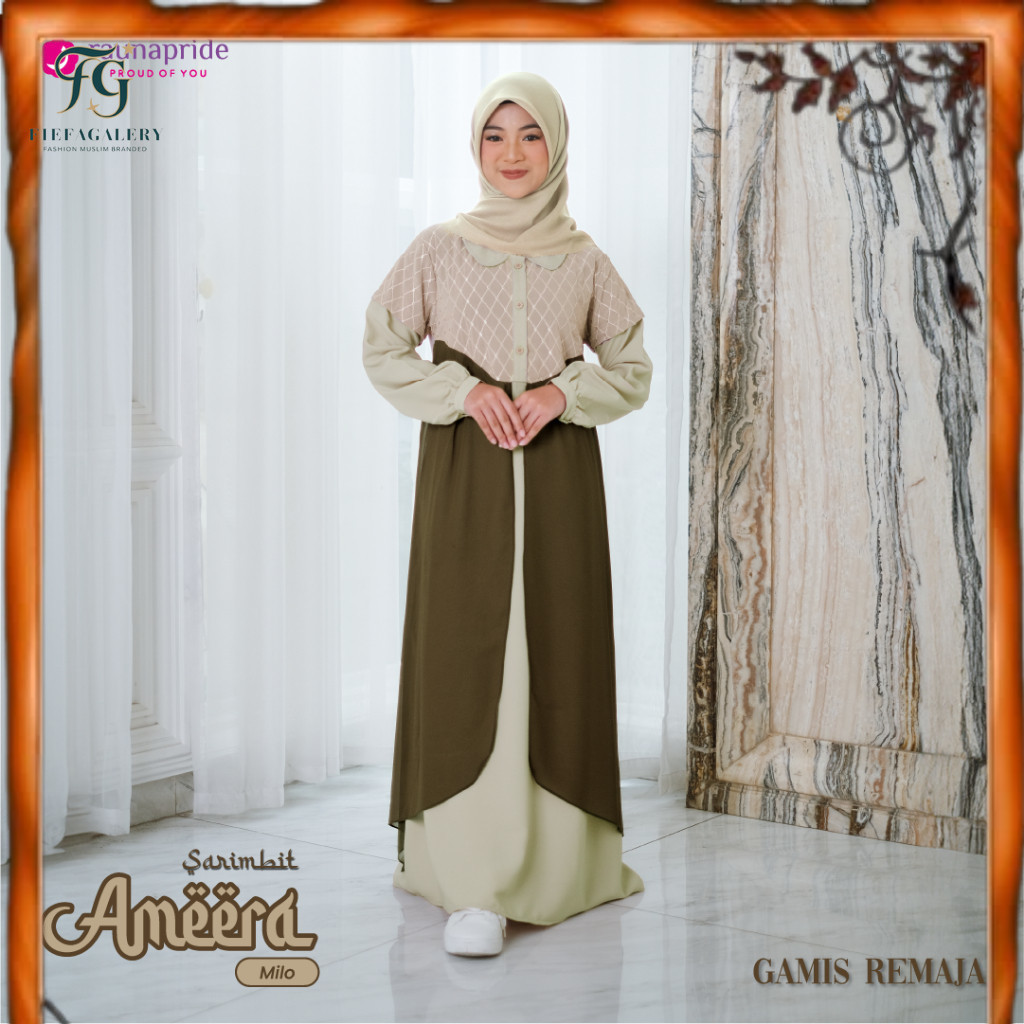 Sarimbit Ameera Outfit Gamis Anak Remaja Kekinian by Rauna