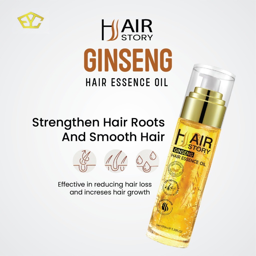FYC - Hair Story - Ginseng Hair Essence Oil - Perawatan Rambut Rontok  Dan Pertumbuhan Rambut