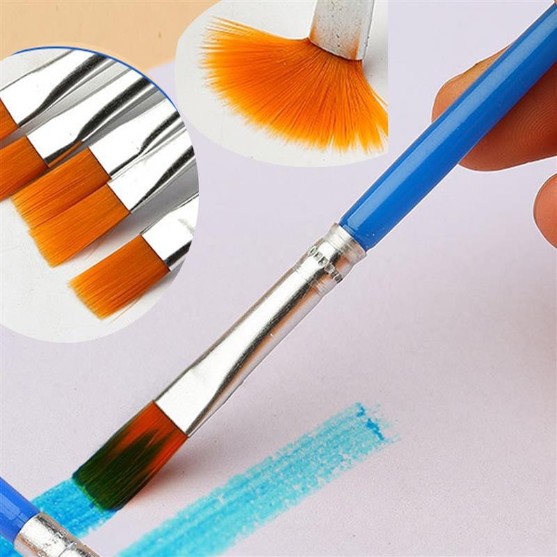 

50Pcs Painting Brushes Set Art Round Flat Hair Nylon Hair Paint Brush for Oil Acrylic Watercolor Kids/Artists/Beginners/Students