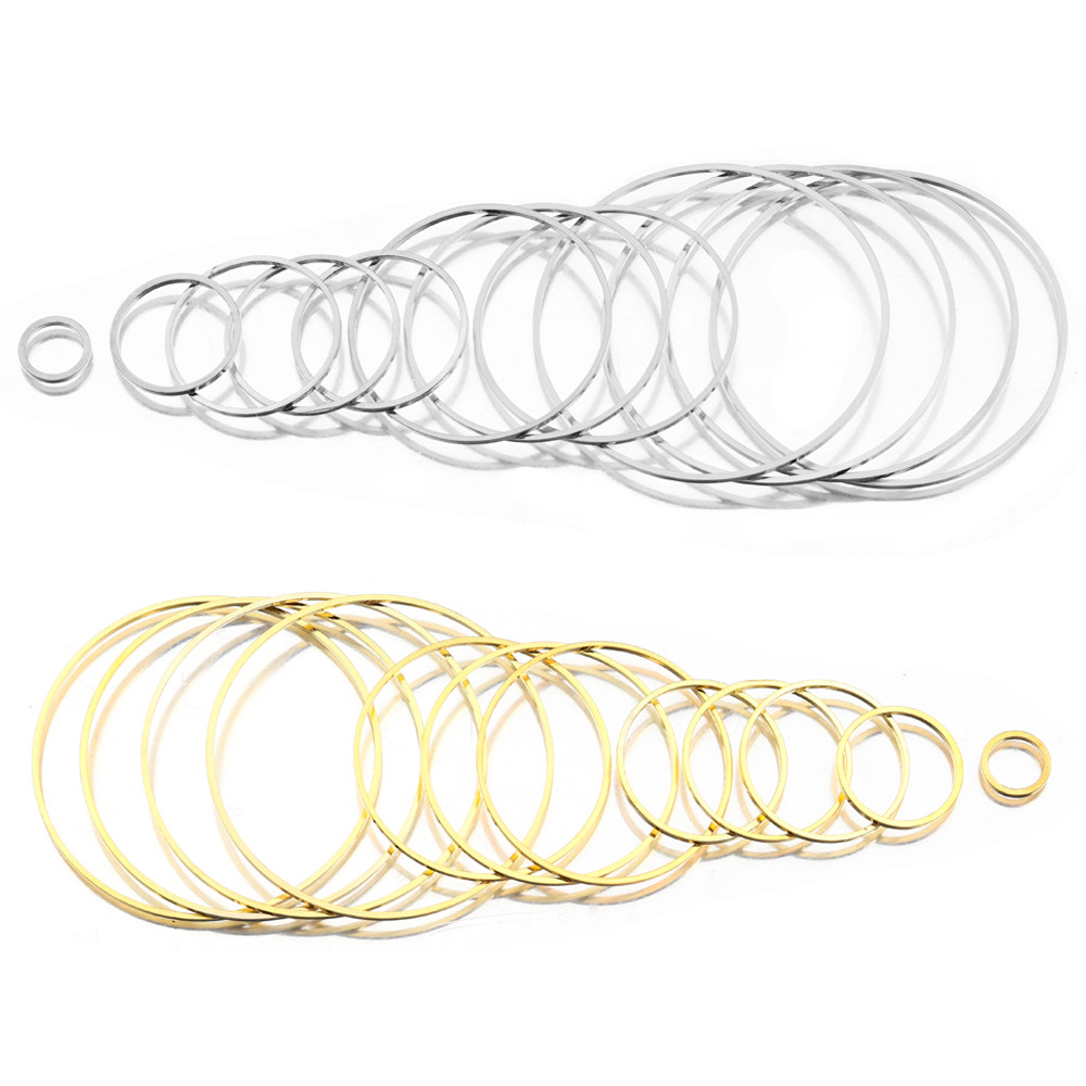 

20-50pcs Brass Gold Plated Round Circle Loop Connectors Resin Mold Ring Diy For Hoop Earring Sun Catcher Jewelry Making Supplies