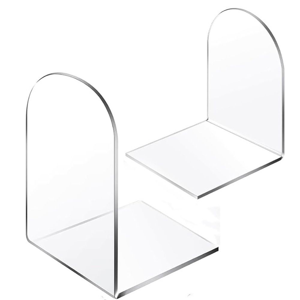 

Acrylic Bookends, Non-Skid Book End, Clear Bookends for School Library and Desktop Organizer, Acrylic Book Ends for Book Shelves