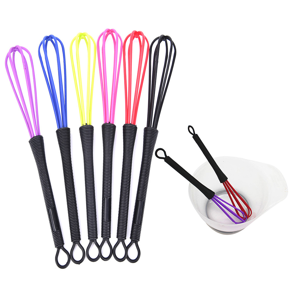 

Mini Salon Hairdressing Tool Tint Color Dye Whisk Balloon Whip Mixer Silicone Head Random Color 1 Pc