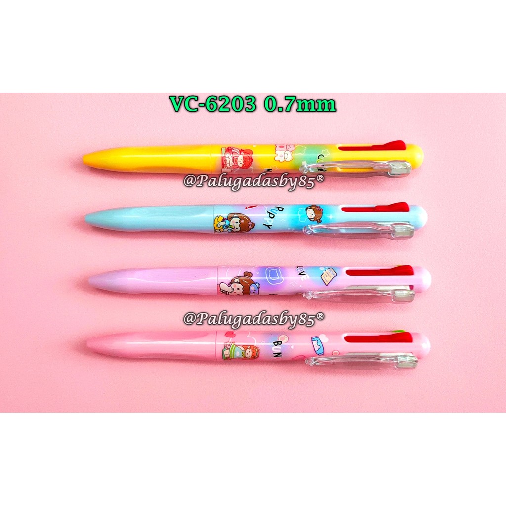 

(1 Biji) Bolpen Fancy 4 Warna 0.7mm / Bolpen VANCO VC-6203 4 Warna Ball Pen / Bolpen 4 Warna