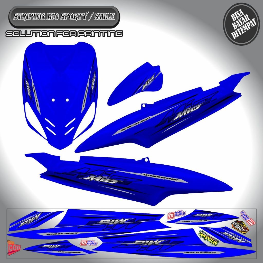 STRIPING VARIASI HITAM STICKER YAMAHA MIO SPORTY / MIO SMILE
