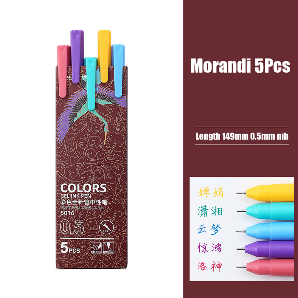 

5 Pcs/Set 0.5mm Colored Gel Pens Kawaii Simple Neutral Pen For Kids Gifts School Office Supplies Student Korean Stationery