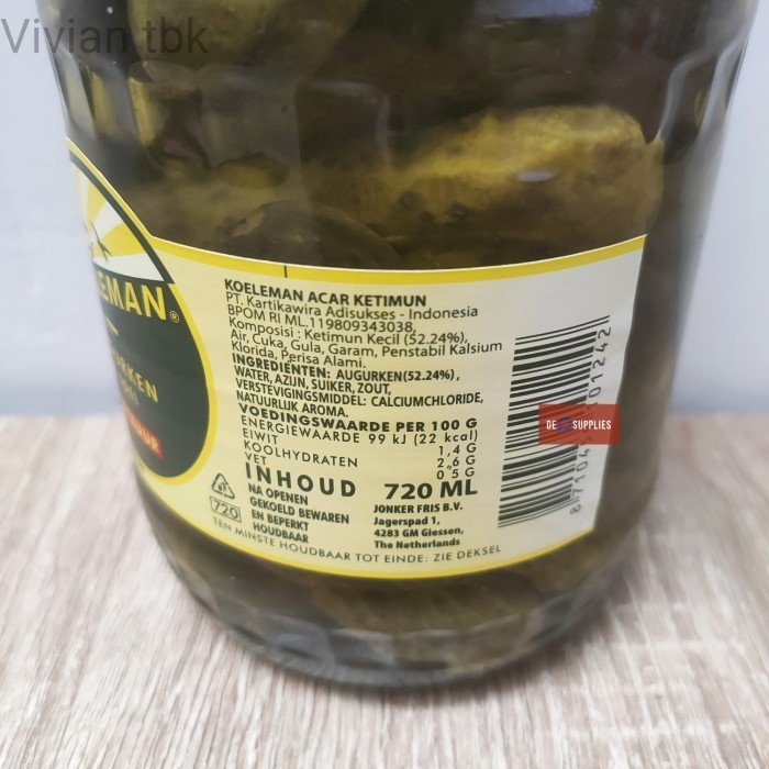 

vv Koeleman Pickled Gherkins 720ml - Acar Ketimun Timun Gerkin Gerkins