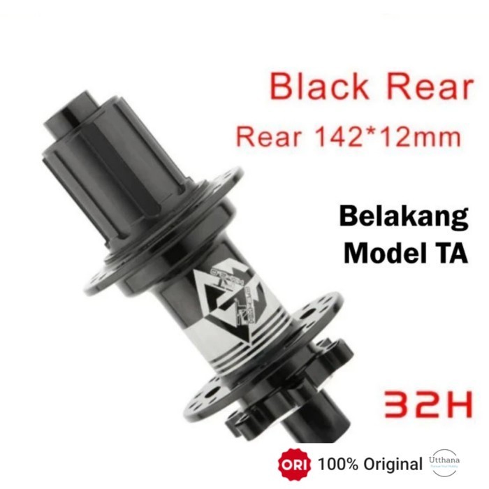 RT Hub Belakang Freehub TA Thru Axle BOOST 32H 142 x 12mm Jangkrik
