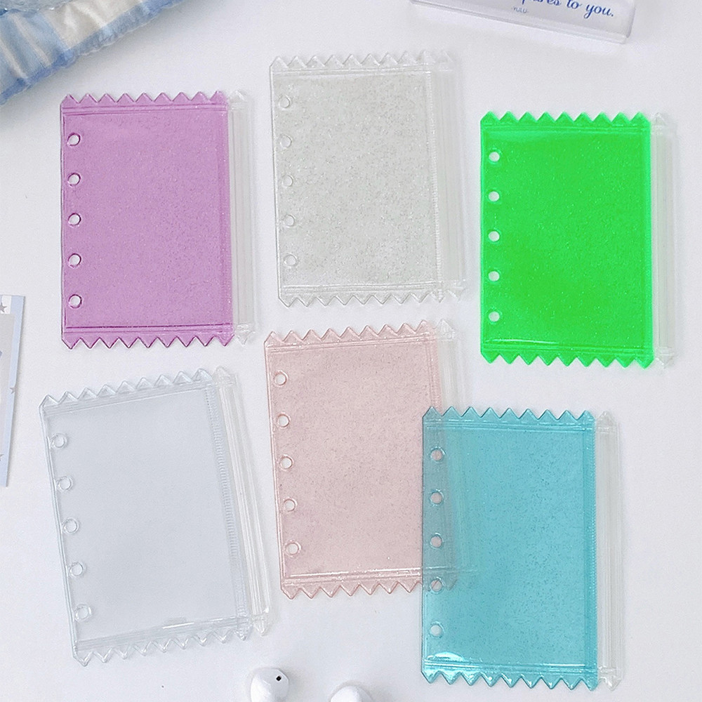

M5 Candy Color 5Holes Loose Leaf Ledger Cover Transparency PVC Notebook Loose leaf Shell Three Fold Mini Notebook