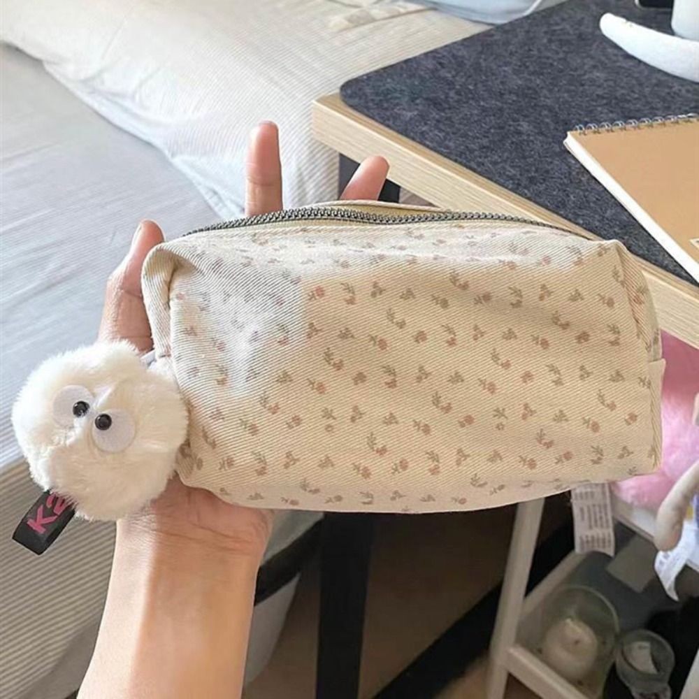 

High Quality Floral Print Pen Bag Large Capacity Multifunctional Stationery Bag Pencil Case Gift