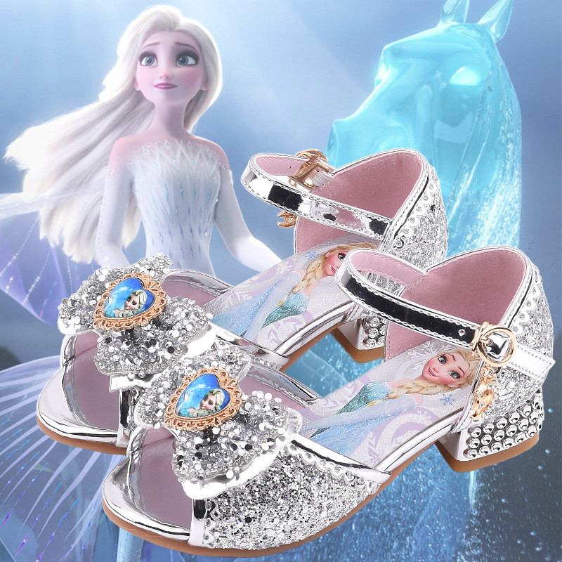 Girl shoes Sandals Frozen Elsa Princess Shoes Fashion Little Girls Crystal Shoes Children High Heels