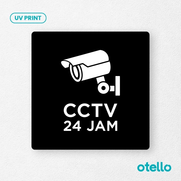 

CCTV 24 Jam Sign Board Acrylic Signage Sticker Label Papan Akrilik - Bulat Hitam, 15 cm