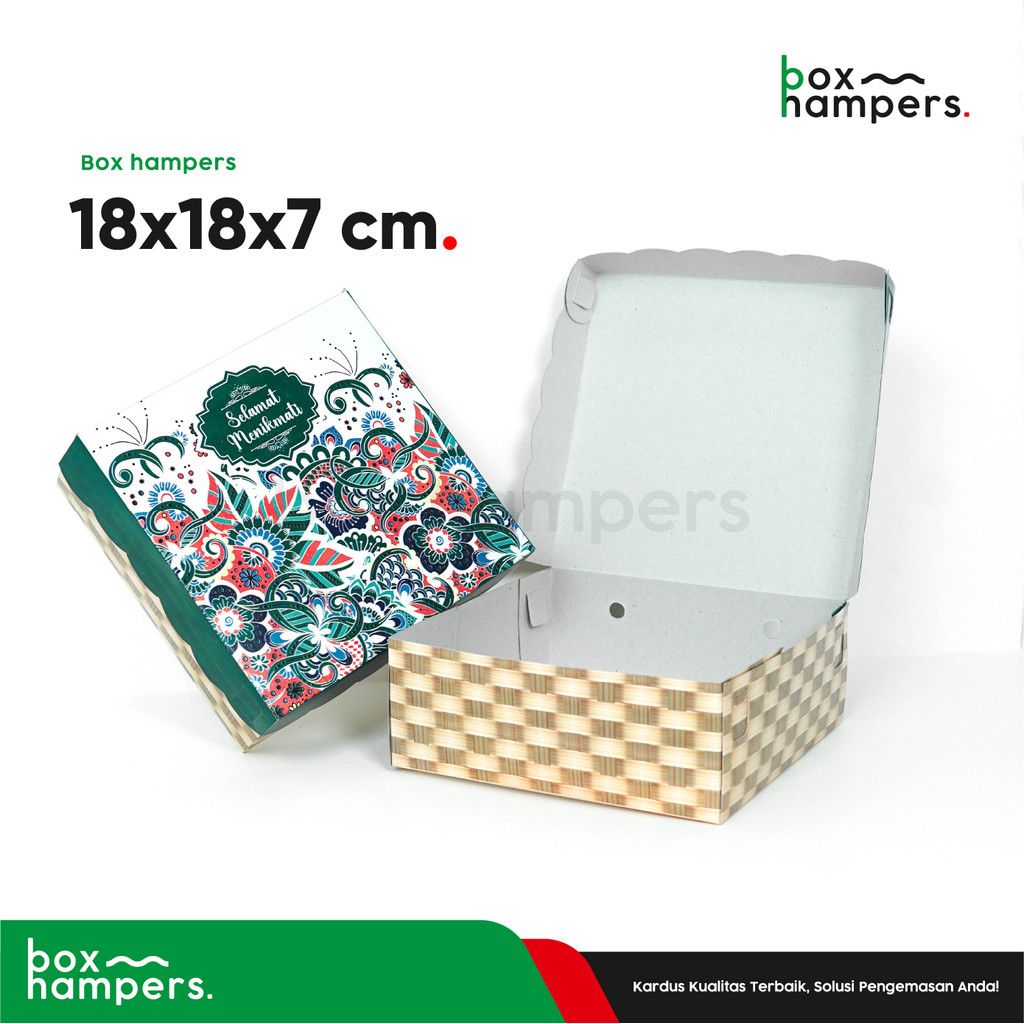 

Box 18x18x7 -R8 (Paket 10 pcs) Kardus/Karton/Duplex/KotakNasi/Berkat/Tinggi7