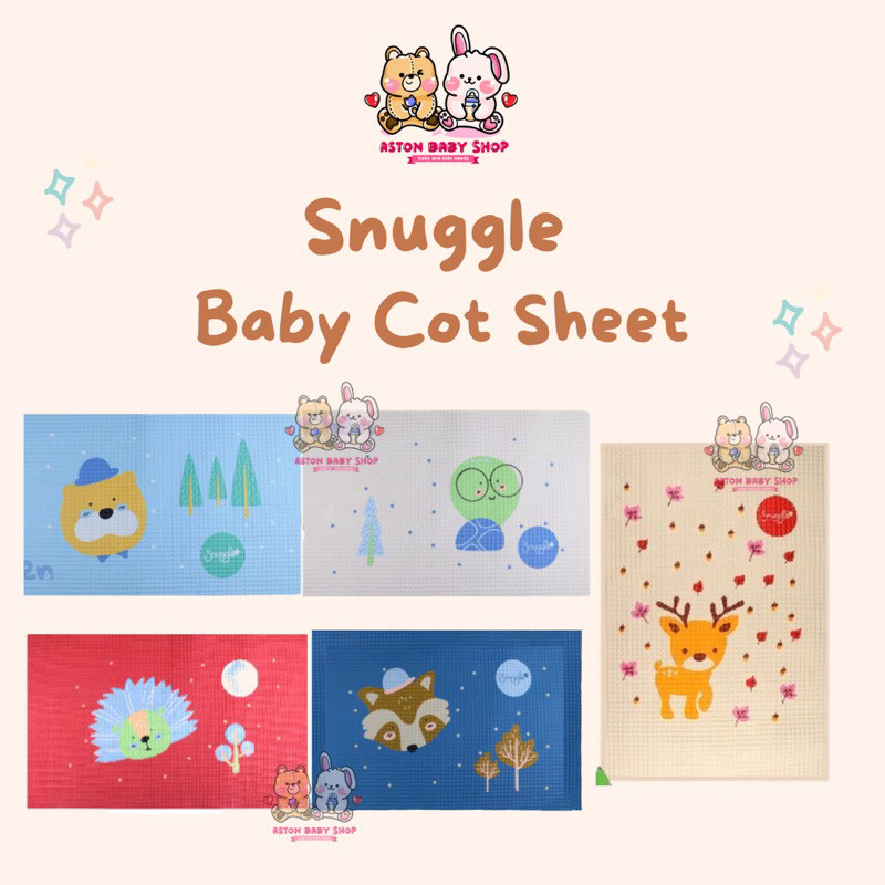 Crown Snuggle Perlak Karet Motif Snuggle Cot Sheet Perlak Bayi