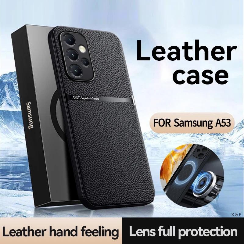 For Samsung Galaxy A53 case Leather Cover For Sansung Galaxy A52 Plus Car Holder Magnetic Silicone S