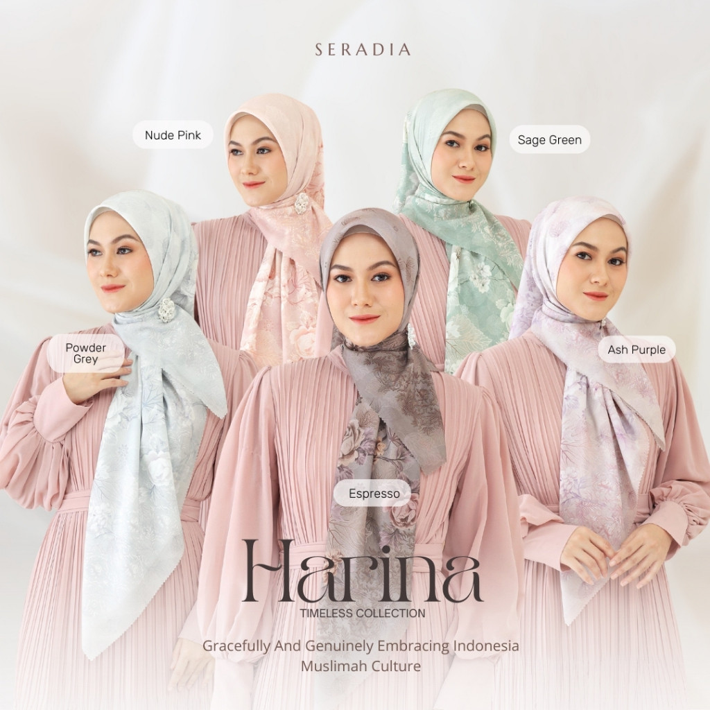 Seradia Hijab - Segi Empat Motif Harina - Timeless Collection