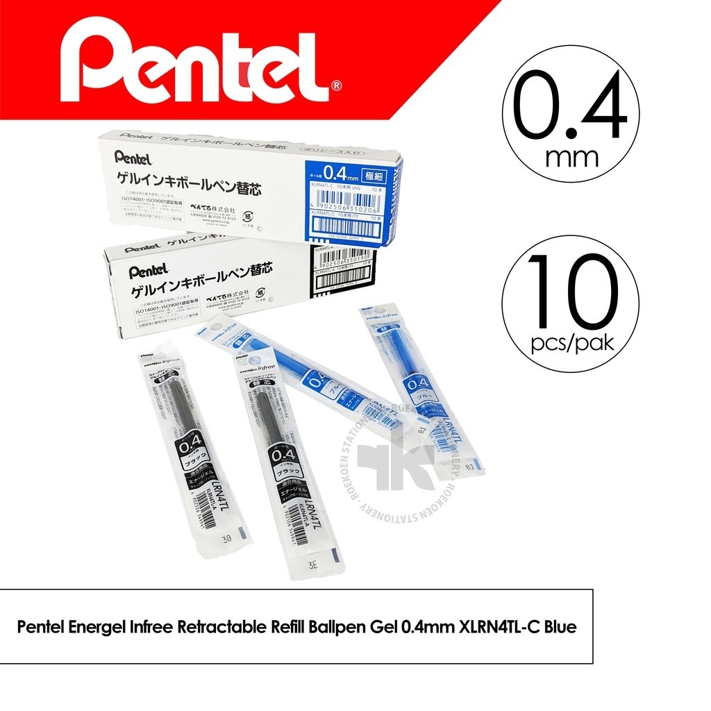 

Pentel Energel Infree Retractable Refill Ballpen Gel 0.4mm XLRN4TL