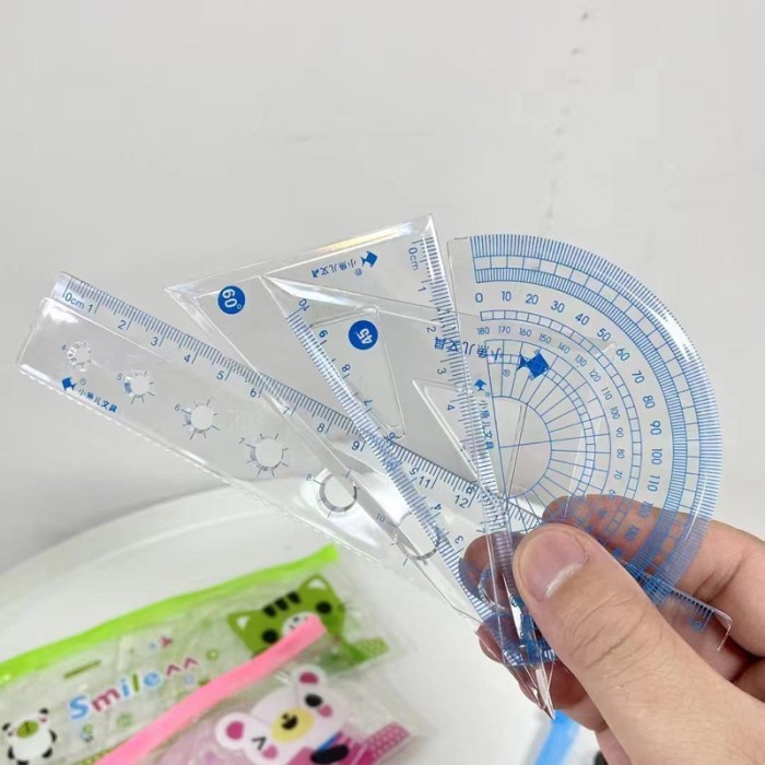 

penggaris set matematike cute ruler set busur derajat by Summerstore Id