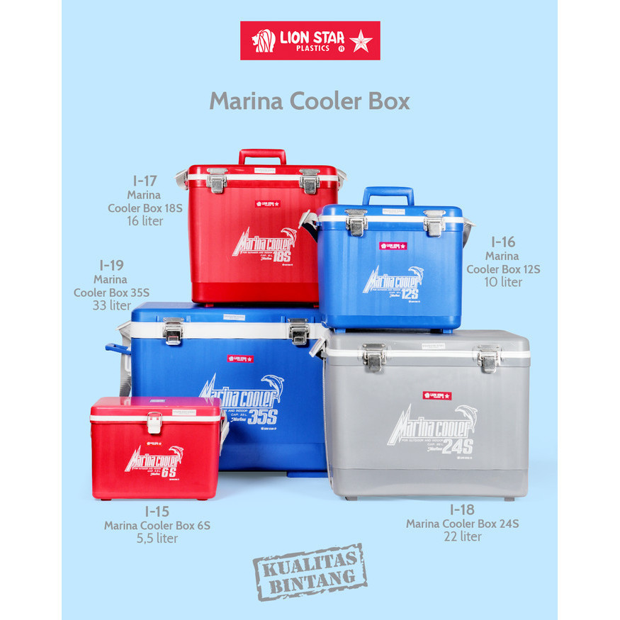 BEZTON Lion Star Marina Cooler Box Ice / Kotak Box  Pendingin Minuman / Es Batu / Ikan