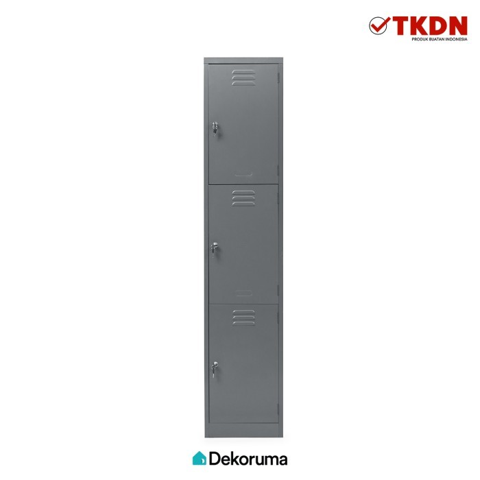 Dekoruma Lemari Arsip Besi 3 Pintu / Filing Cabinet Metal / Loker Kabinet Dokumen Kantor dan Sekolah