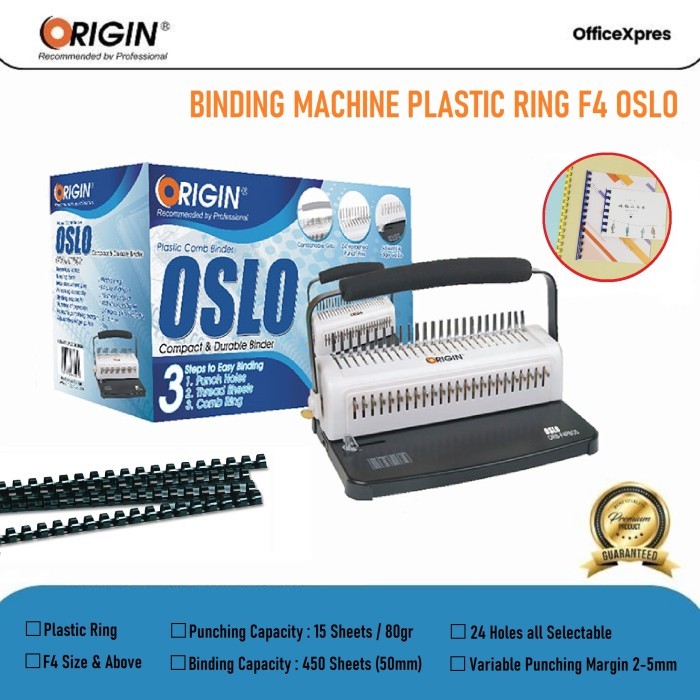 

Mesin Jilid Spiral Plastik F4 Folio / Mesin BInding OSLO 3:1 Origin