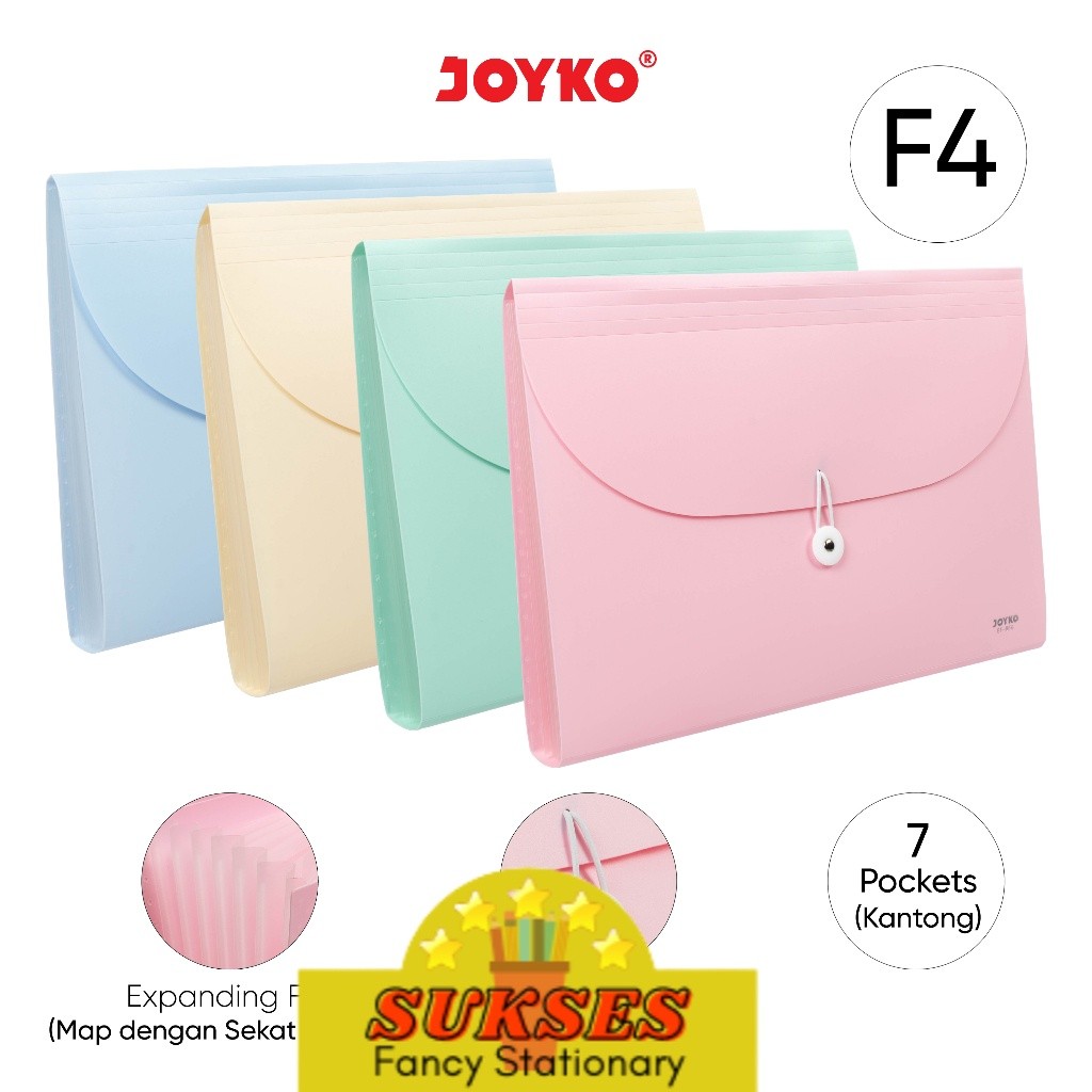 

Expanding File Map Harmonika Joyko EF-8F4 Pastel Color 7 Pocket