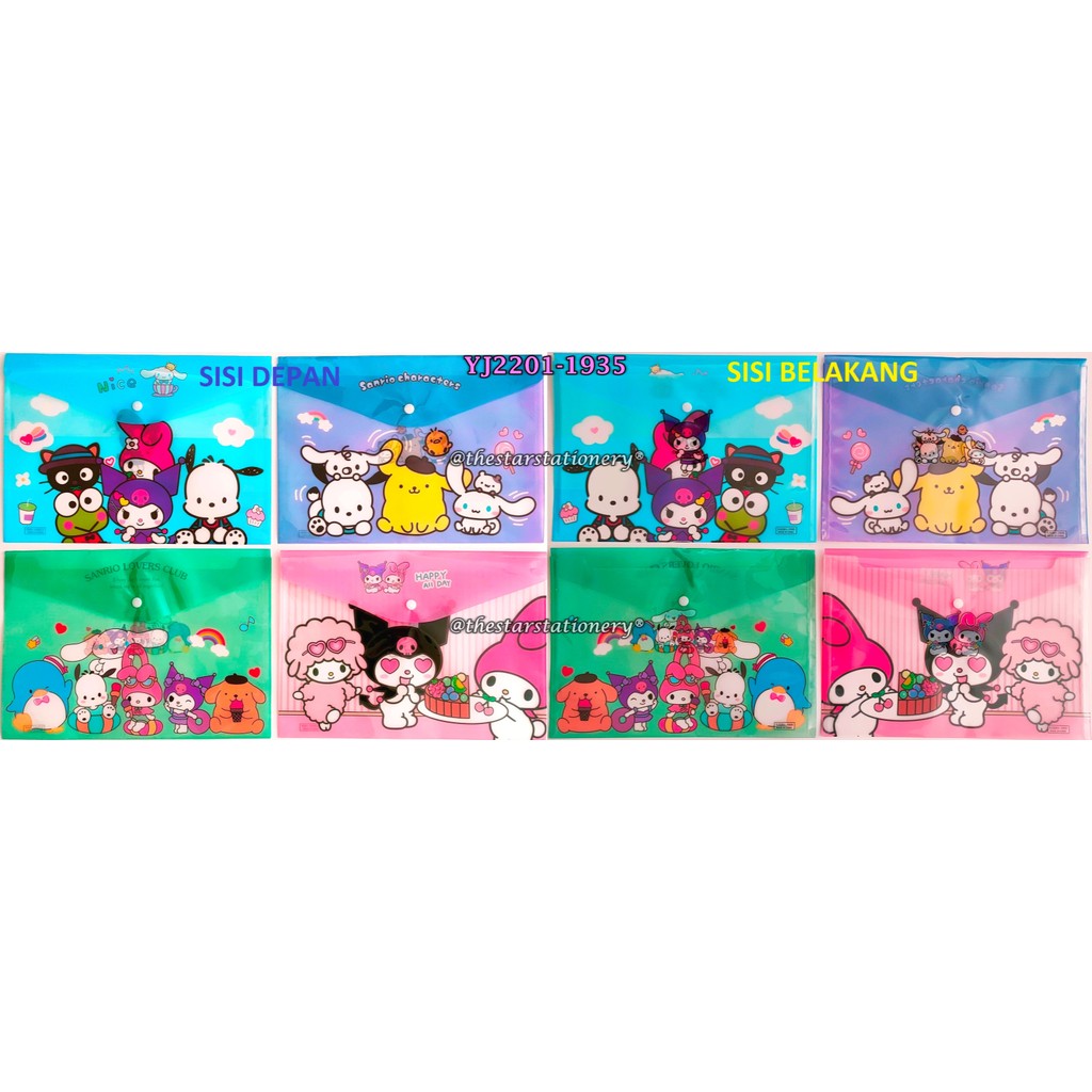

(1 Biji) Map Kancing Sanrio J2201-1935 / Map Kancing GXIMP F4 23.5*33 Cm / Document Bag Sanrio