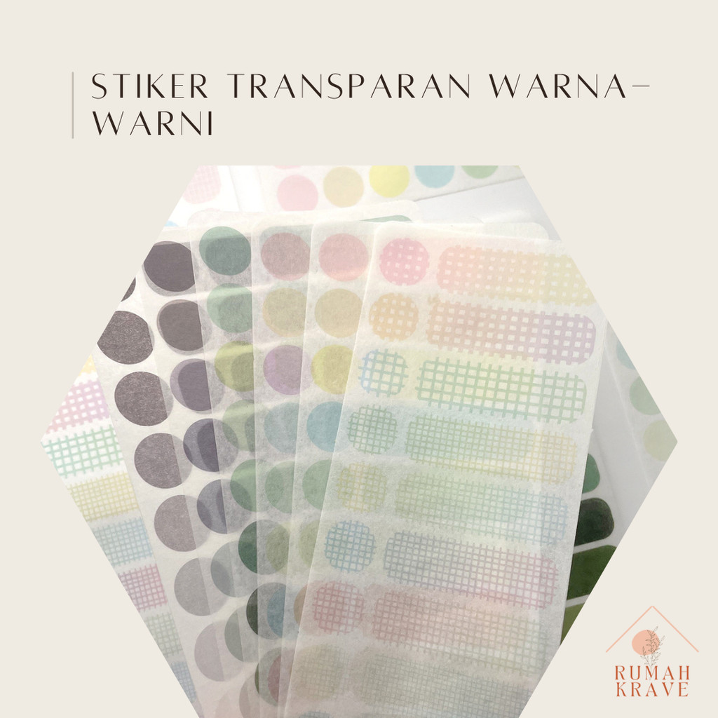 

RUMAH KRAVE - Stiker Transparan Warna-warni Sticker Penanda