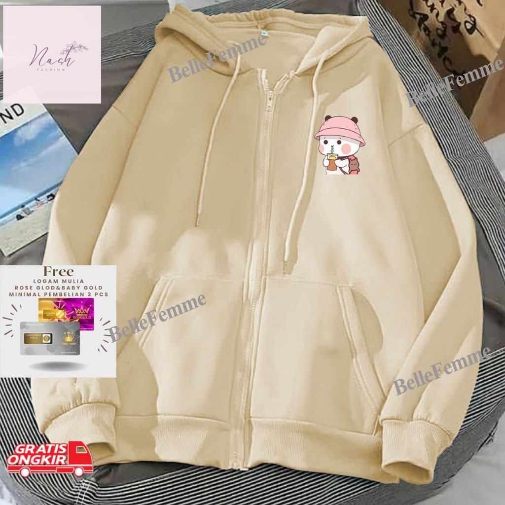 Jaket Korea / jacket zipper resleting l xl xxl xxxl xxxxl hoodie wanita pentol boba cute jacket coup