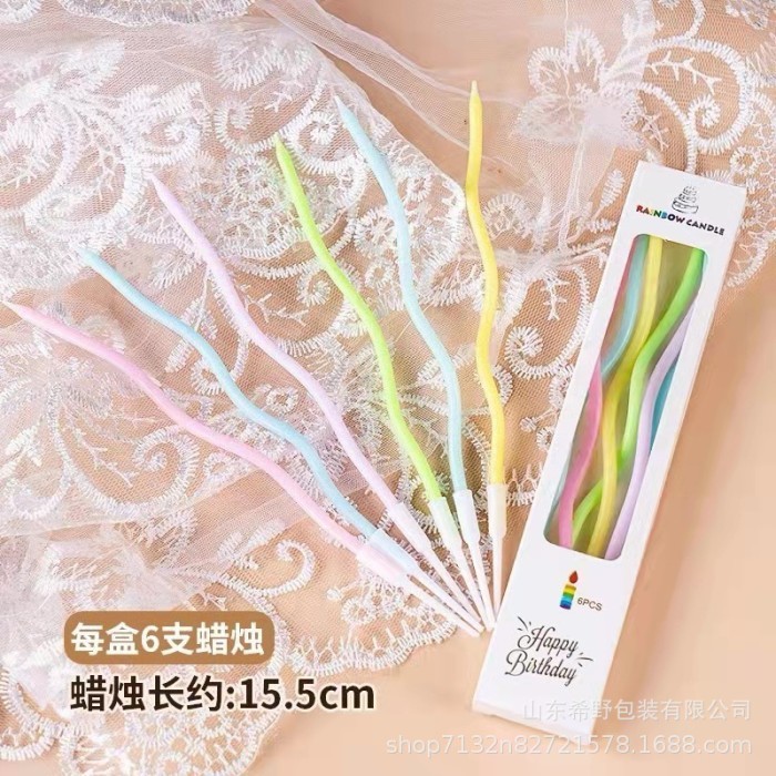 Lilin Ulang Tahun Spiral Panjang 6 Pcs Lilin Happy Birthday Candle Unik