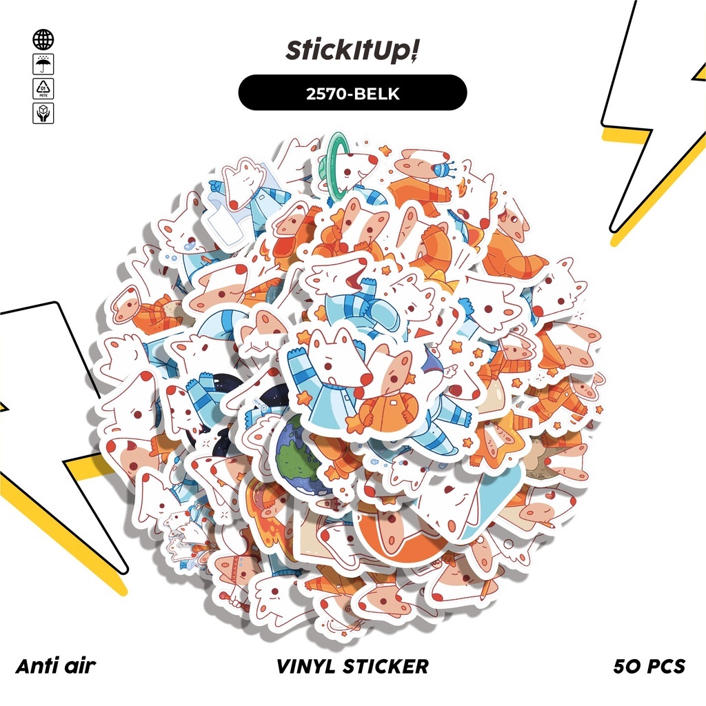 

COD✨ 50 Pcs Stiker FUNNY CHARACTER BELKA THE ASTRONOUT STICKER PACK Lucu Anti Air Untuk Dekorasi Notebook Sepeda Skateboard Handphone DIY