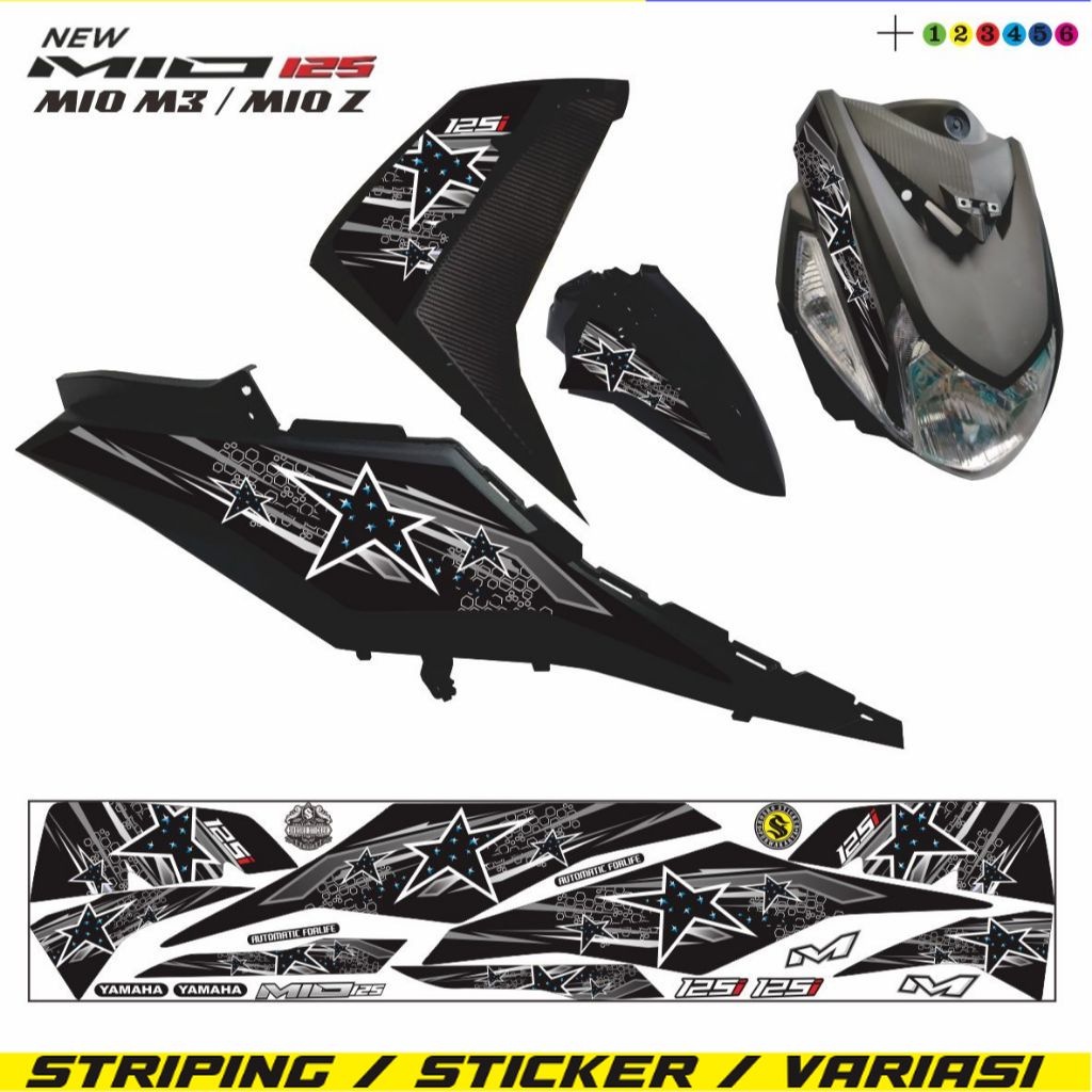 STIKER VARIASI LIS BINTANG MIO M3 MIO Z STIKER LIS SIMPLE list motip