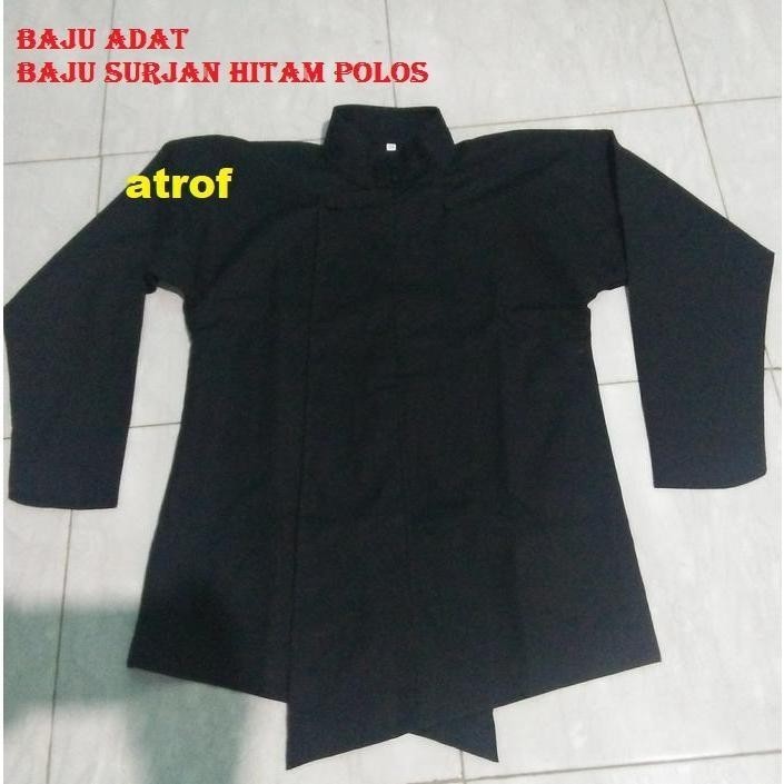 Baju Surjan Hitam Polos Pria Dewasa