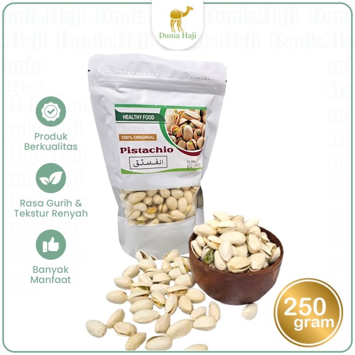 

Best Seller Kacang Pistachio / Fustuk /Kacang Ketawa Kacang Pistachios Murah 250gr